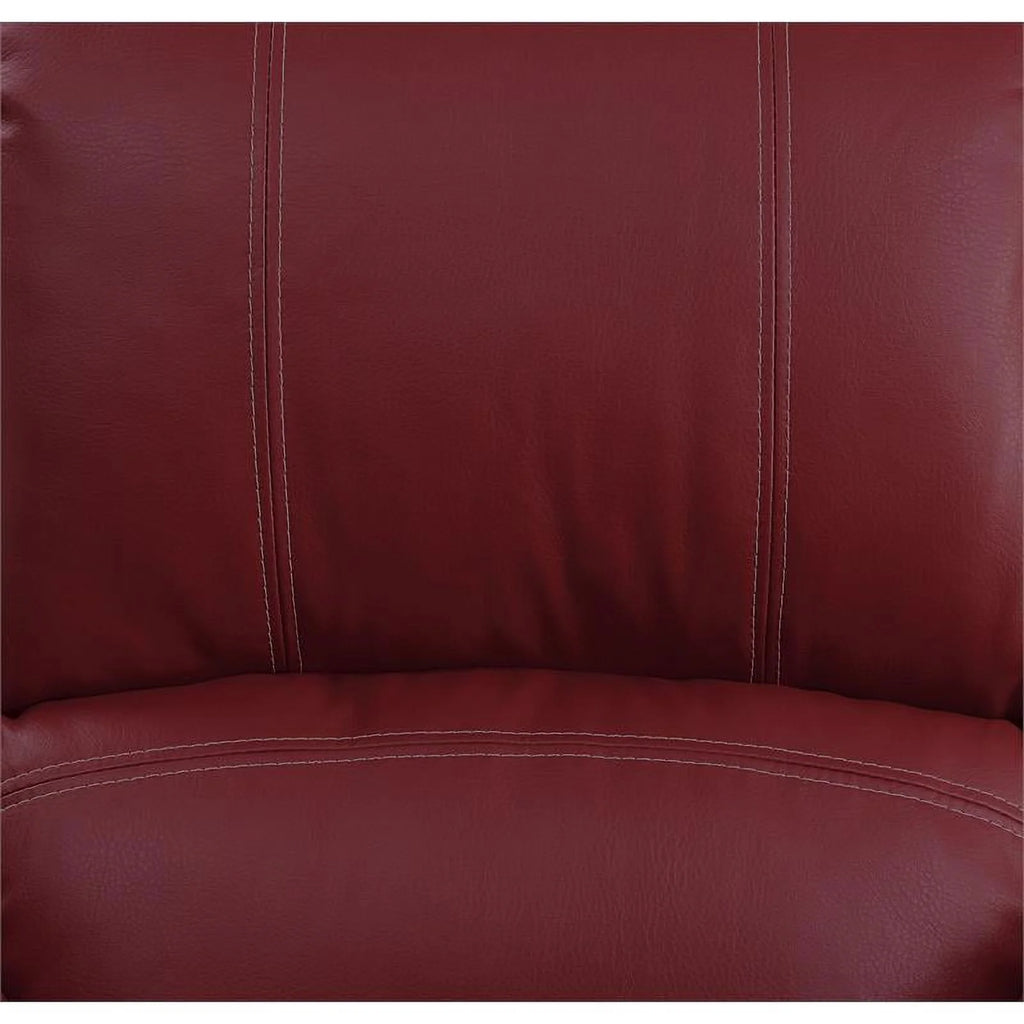 Red Faux Leather Power Recliner Z4957