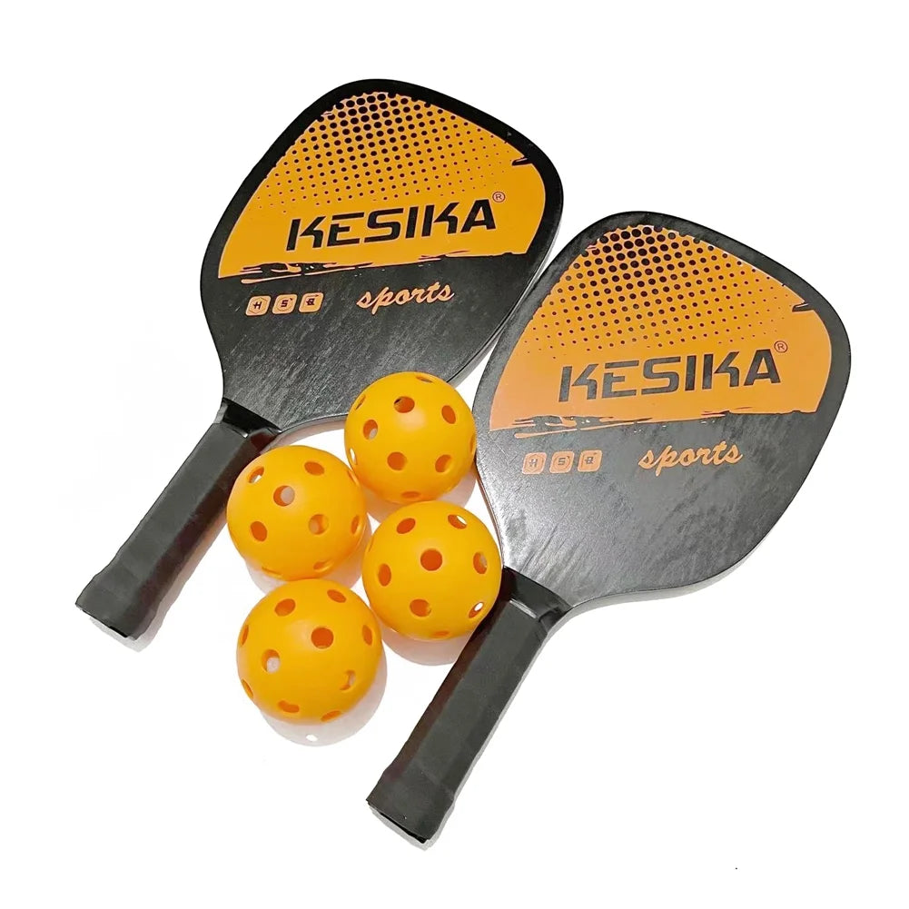 Pickleball Paddle Set 2 Rackets & 4 Balls with Carrying Bag S818