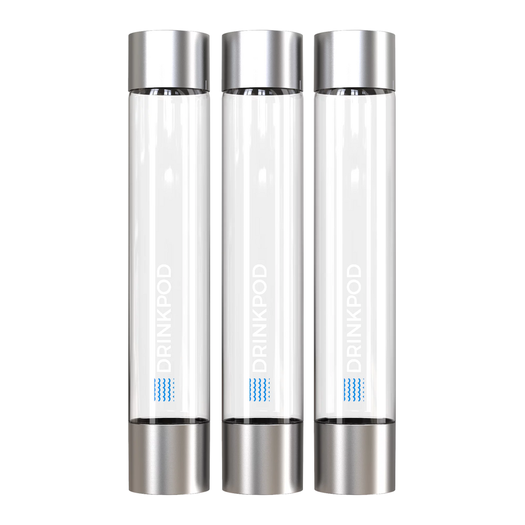 Home Soda Maker with 2 CO2 Cylinders and 3 Bottles Silver X3471