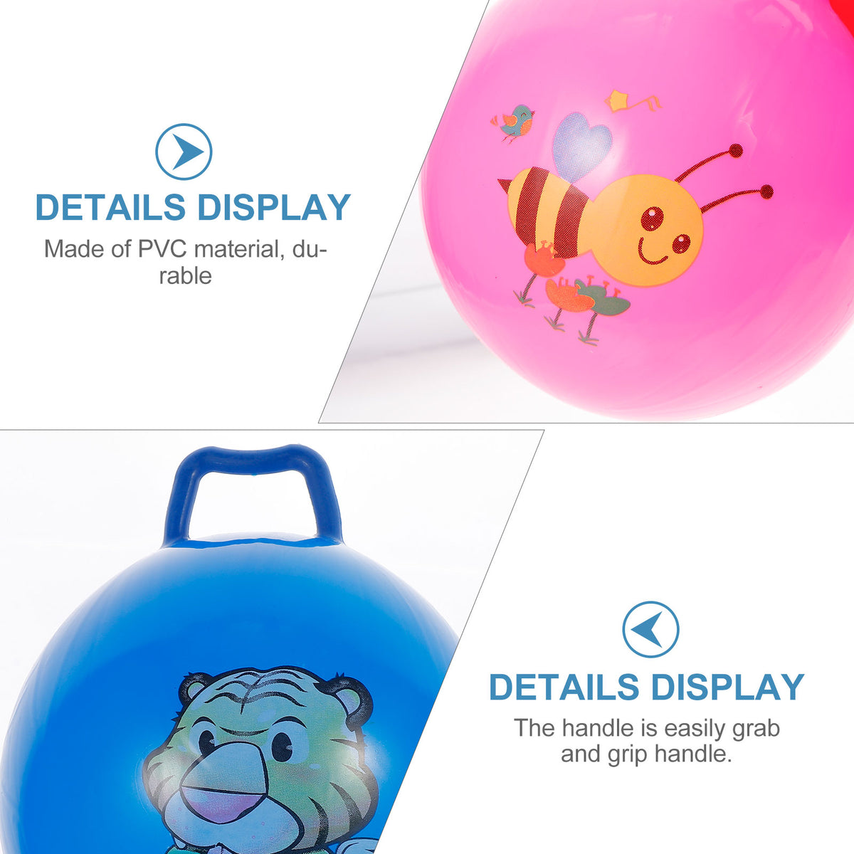 3Pcs Inflatable Hopper Balls with Handle O952364