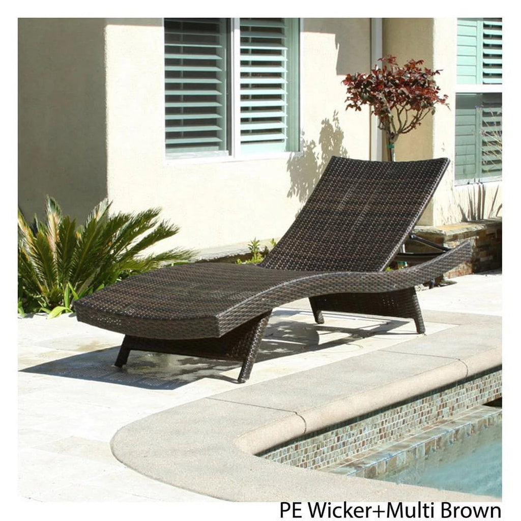 Brown Wicker Adjustable Chaise Lounge G959