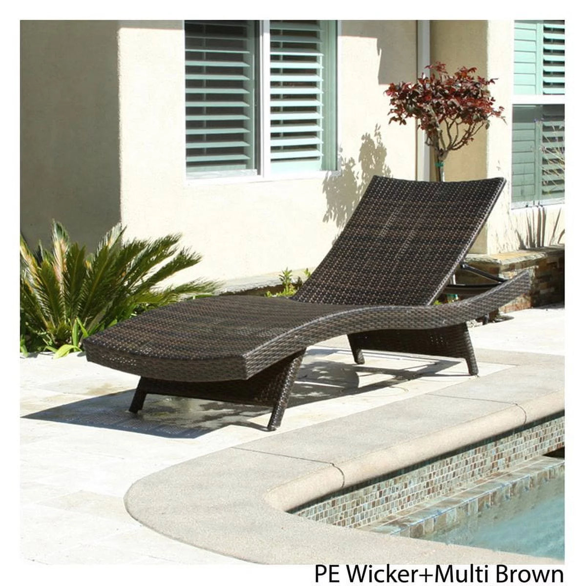 Brown Wicker Adjustable Chaise Lounge G959