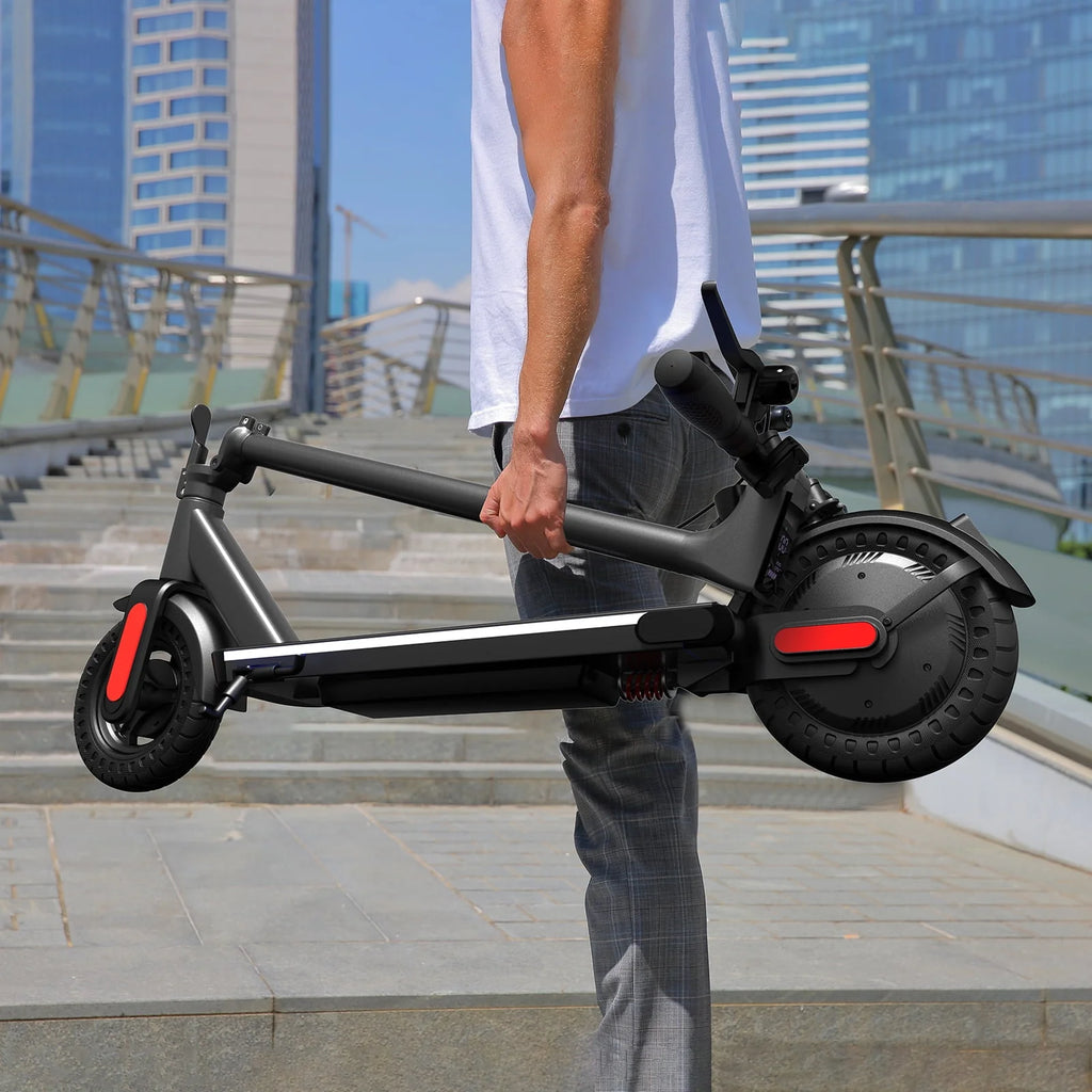 Electric Scooter 350W Motor 9 In Tires 20 mph 20 Miles 265 Lbs Silver T506