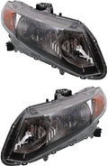 Black Housing Headlight Pair with Bulbs Z7485