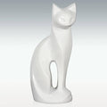 White Contemporary Cat Brass Cremation Urn W94241