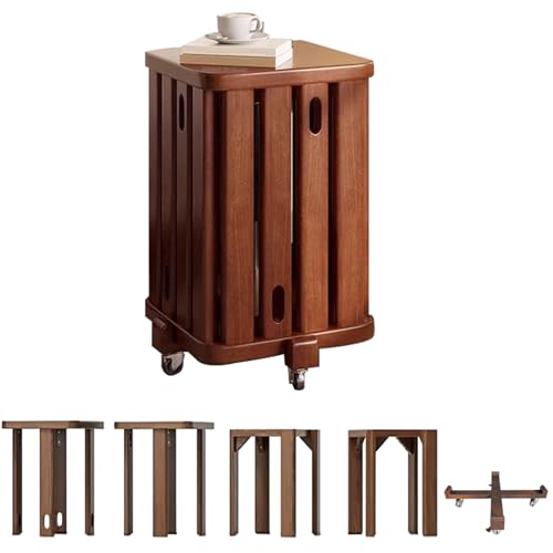 Stackable Stools Set of 4 Walnut Color F453594