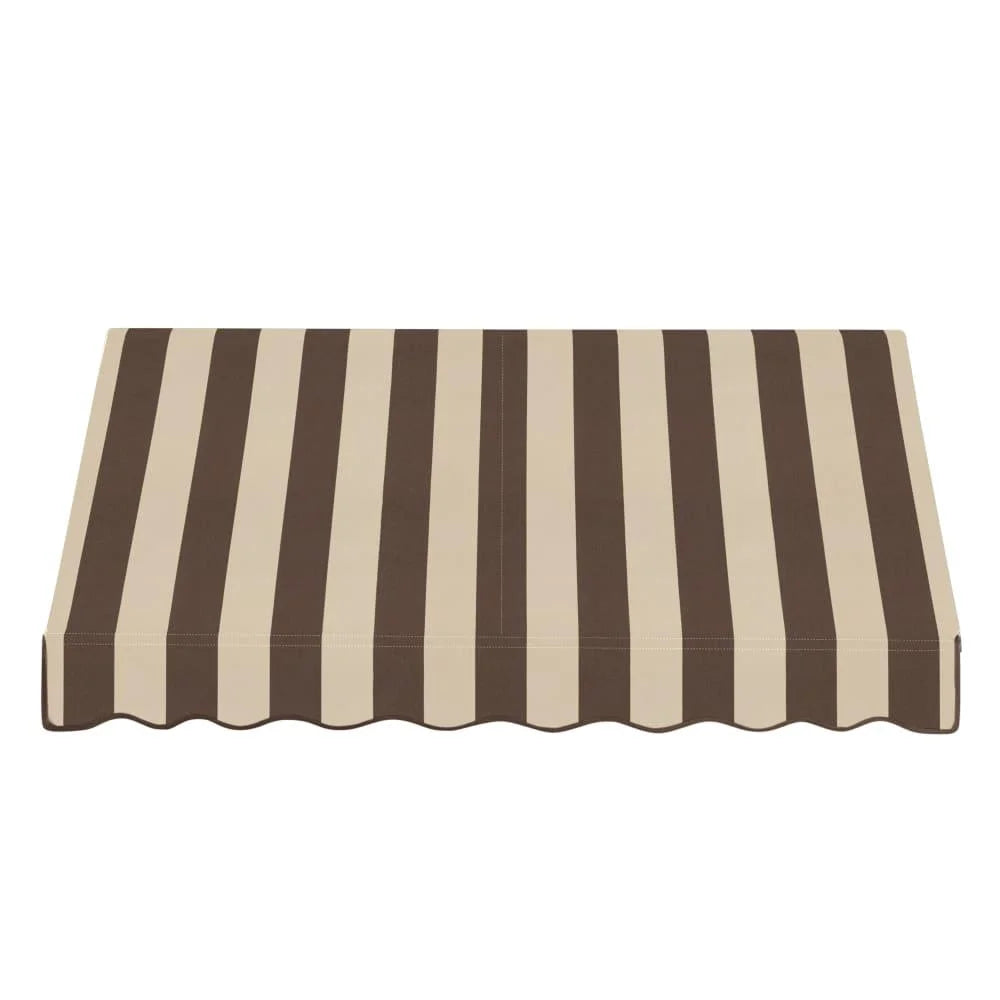 7.375 ft Acrylic Fabric Fixed Awning, Brown/Tan Stripe W768201