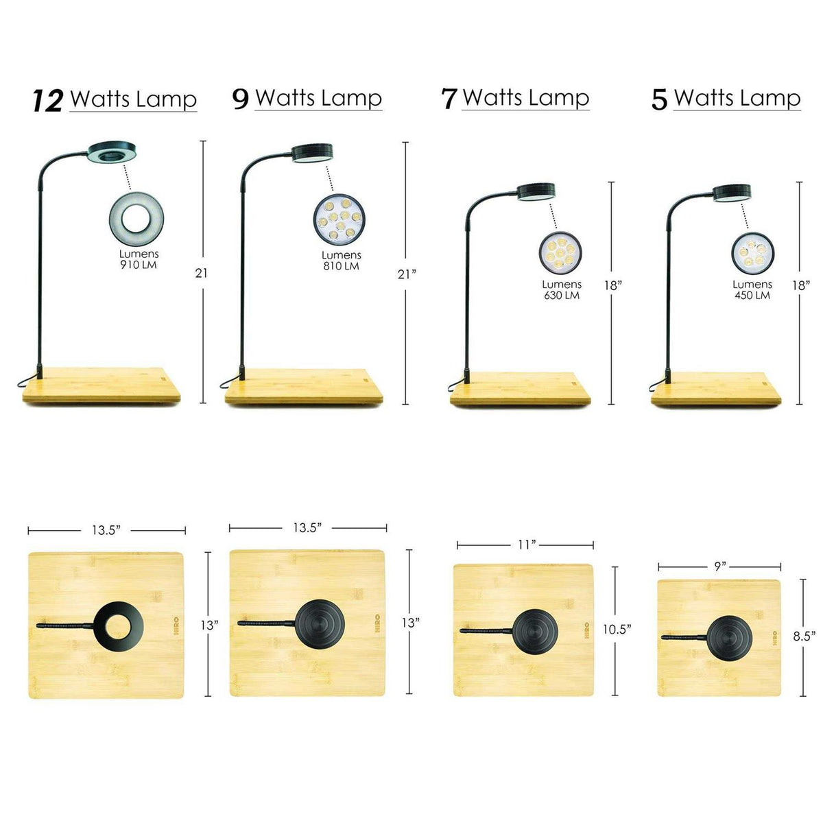 Full Spectrum LED Light with Bamboo Board Aquarium Nano Tank A287259