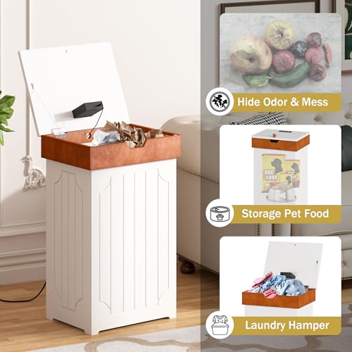 Black 13 Gallon Wooden Trash Can Cabinet M6509