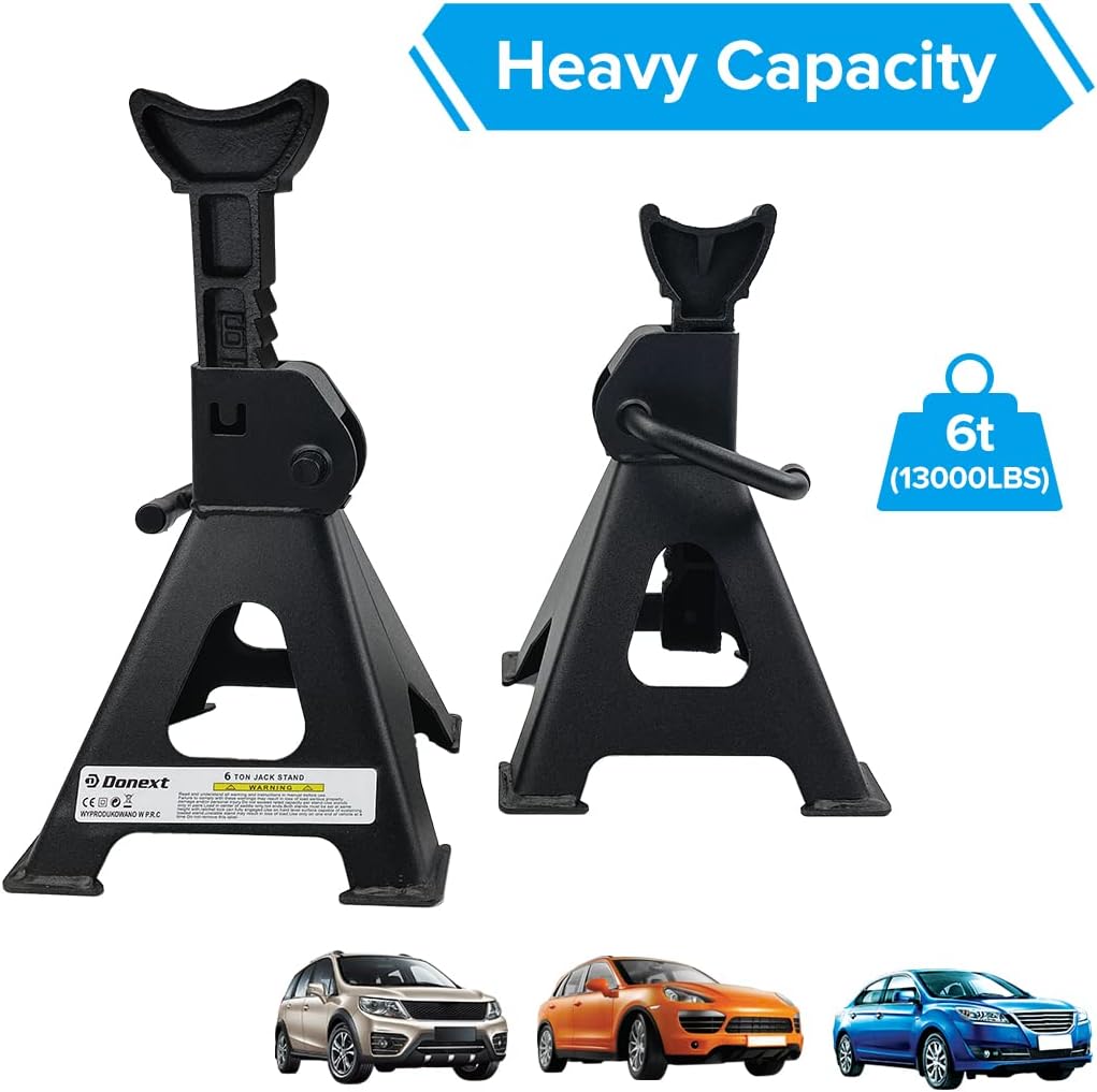 6 Ton Capacity Steel Jack Stands, 1 Pair K70392