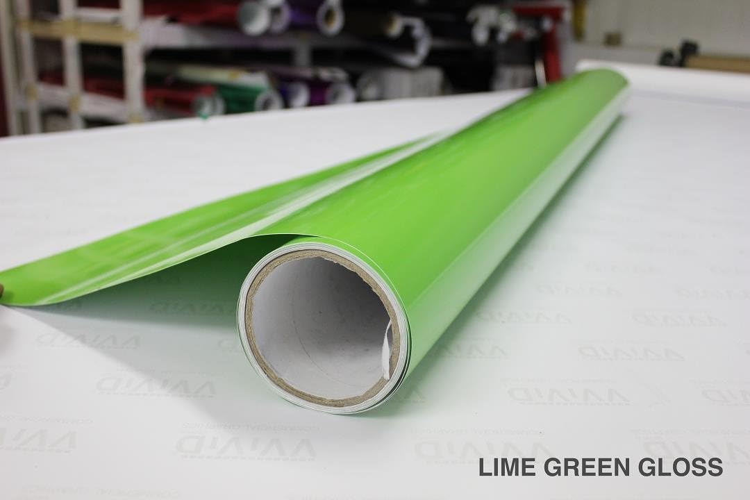 Lime Green Gloss Car Wrap Vinyl Roll with Air Release 3mil (6ft x 5ft) Pack of 2 U788