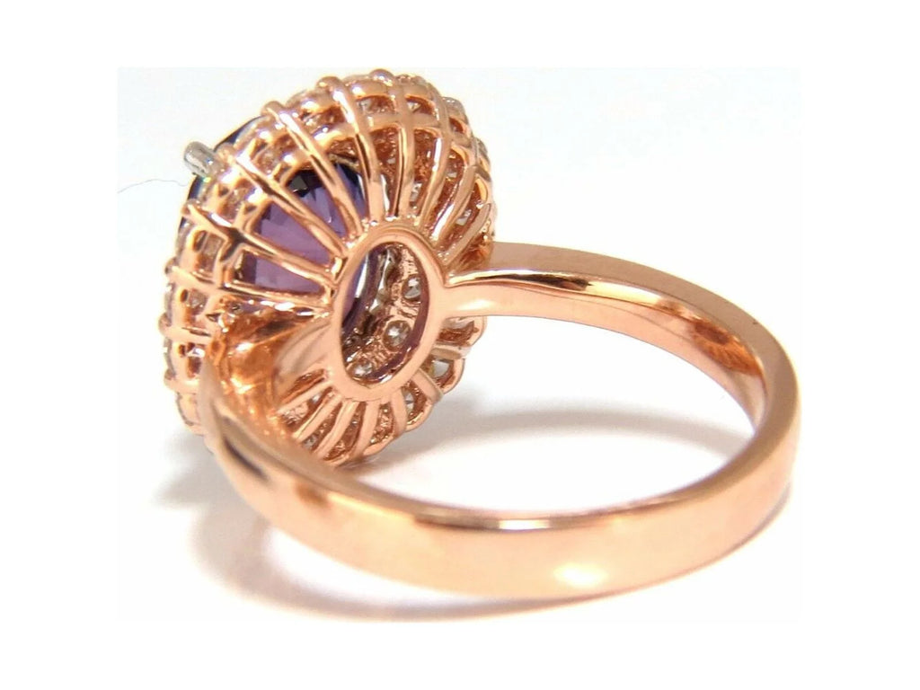 6.41ct Natural Vivid Purple Sapphire Diamond Ring L56069