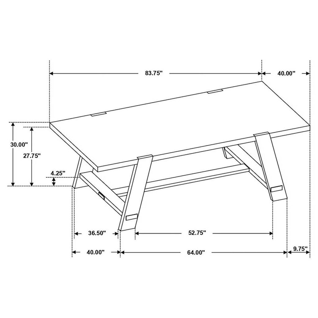 Brown 5-piece Wood Rectangular Dining Table Set O871