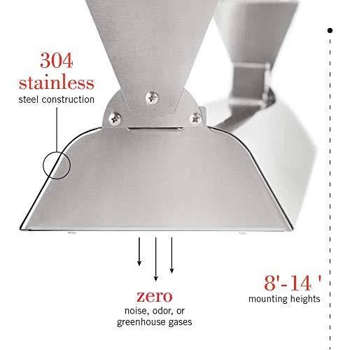 6,000 Watt Dual Element Electric Patio Heater, Stainless Steel H831