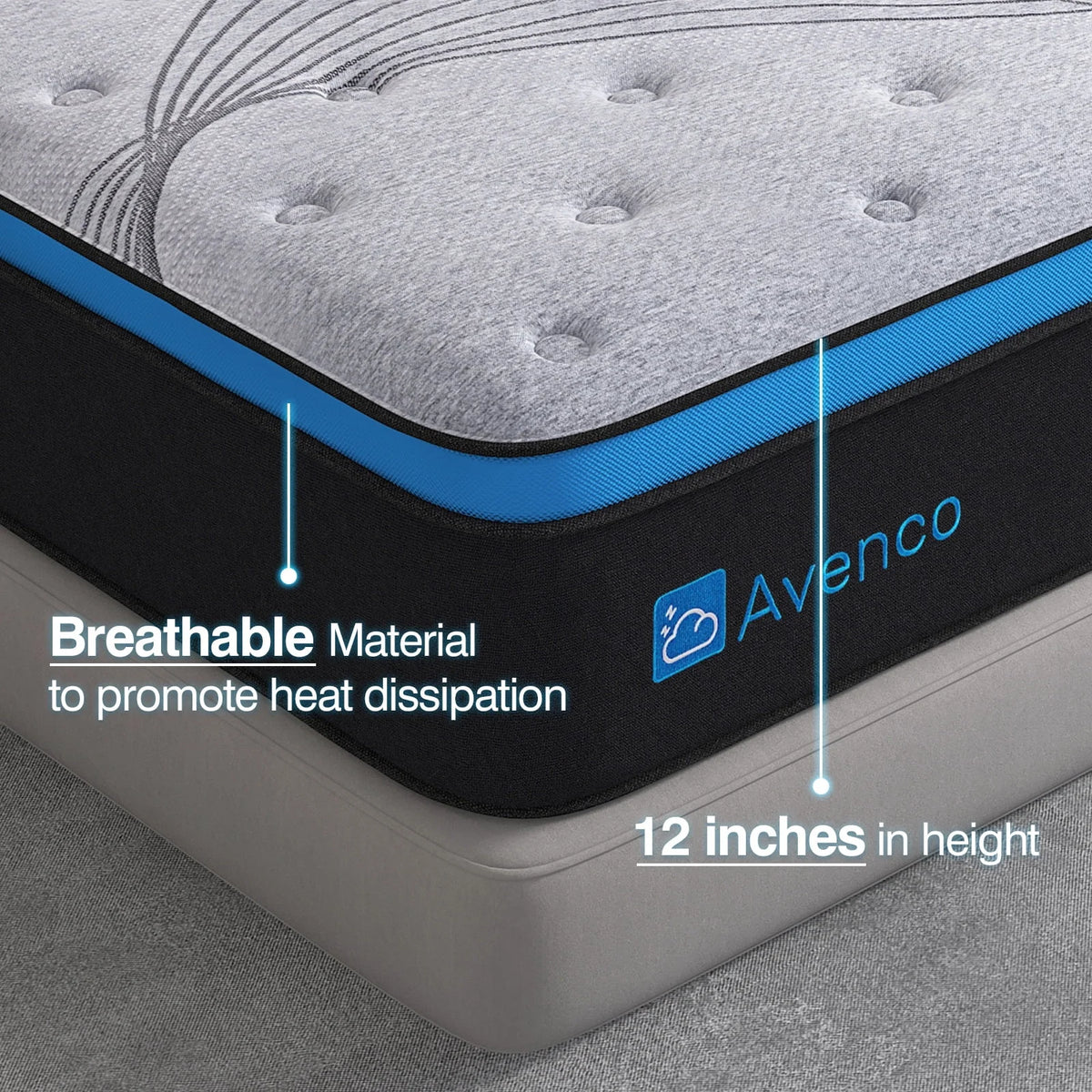 Queen Size 12-Inch Hybrid Gel Memory Foam Pillow Top Mattress V734