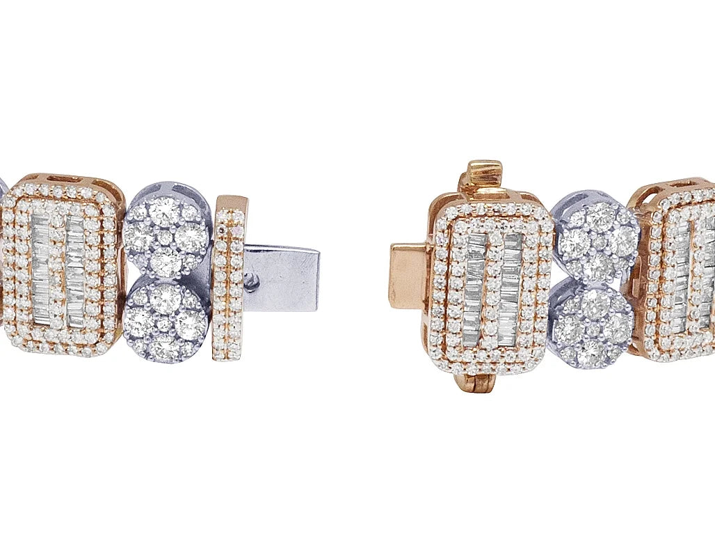 Two Tone Diamond Bracelet 11.75CT 8.5" J1342