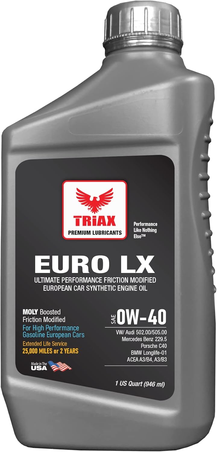 Triax Euro LX 0W-40 Full Synthetic 20K Miles 6 Quart Case Pack of 2 C188