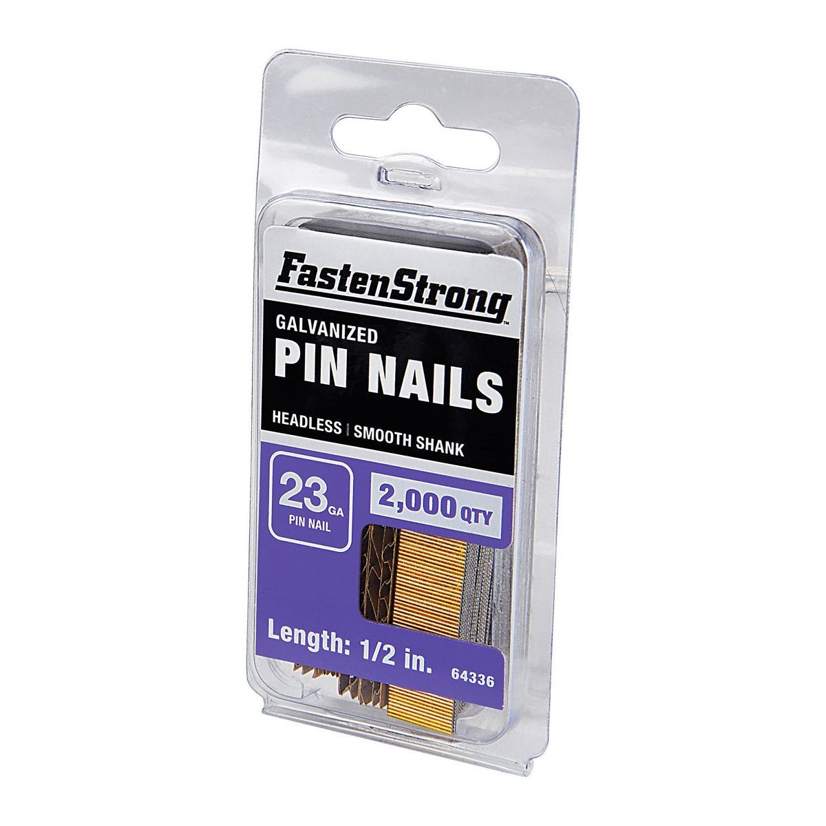 1/2 in. 23 GA Galvanized Pin Nails, 2000 Piece C569