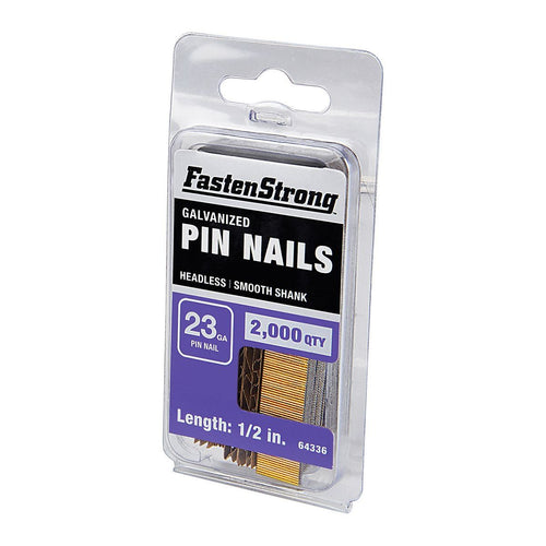 1/2 in. 23 GA Galvanized Pin Nails, 2000 Piece C569